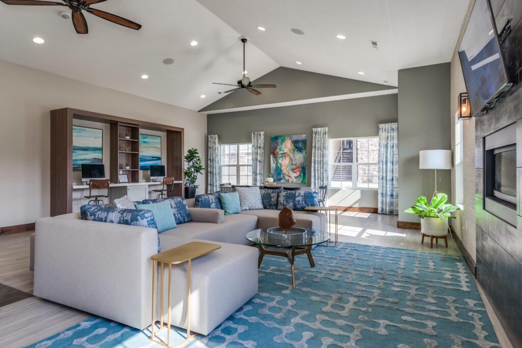 Clubhouse lounge at Sandalwood apartments in West Valley, Utah